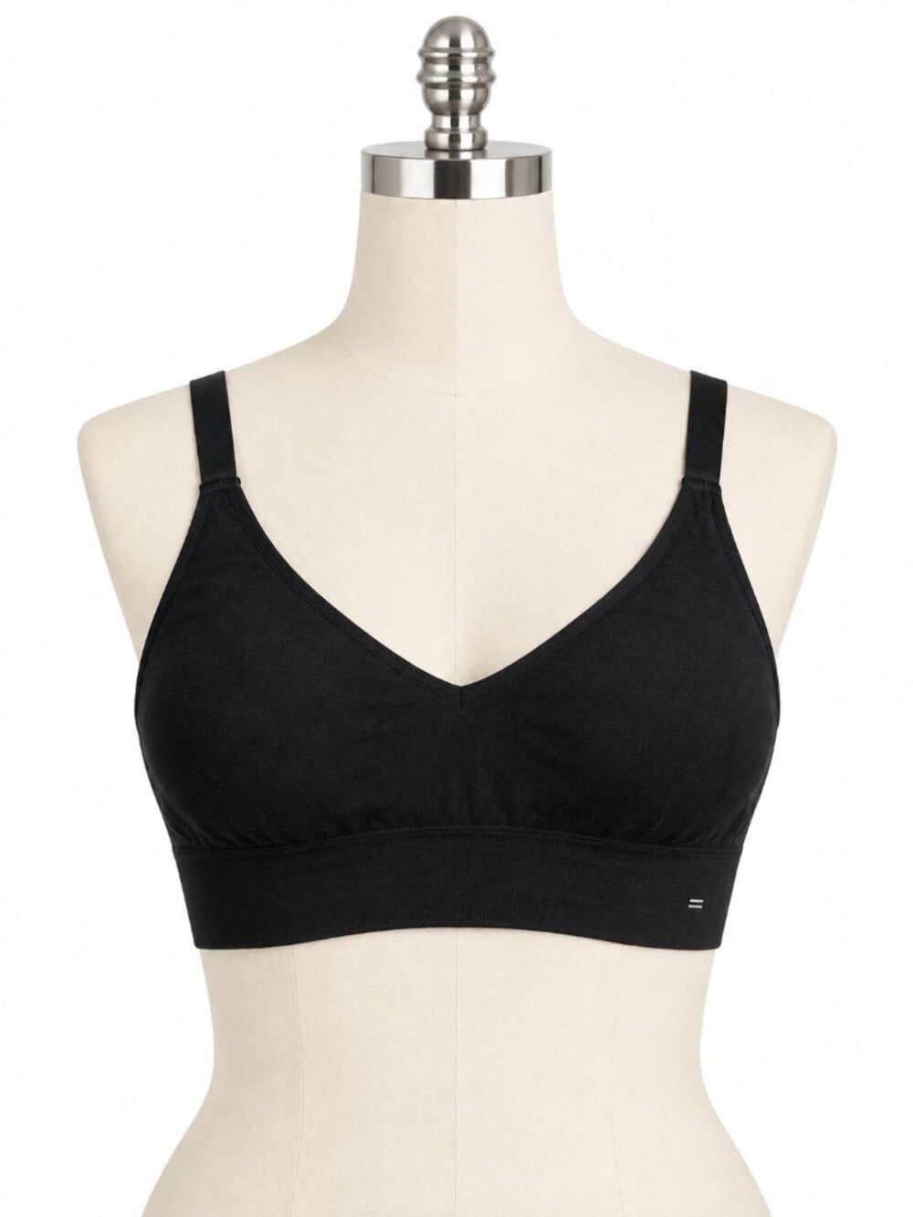 Branwyn Busty Bra Large Black Merino Wool Blend Wireless Bralette Sports Bra